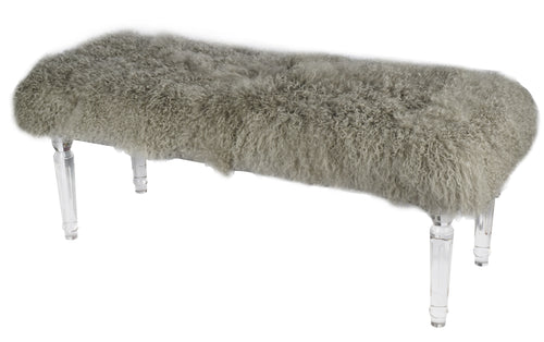 Mongolian fur acrylic bench