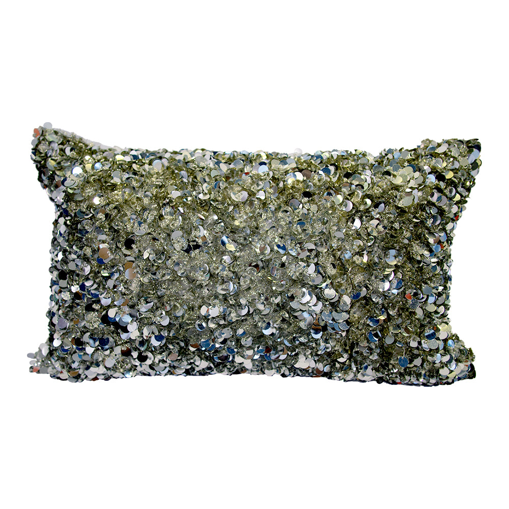 Pillow (Beaded Silver Pillow - C-105)